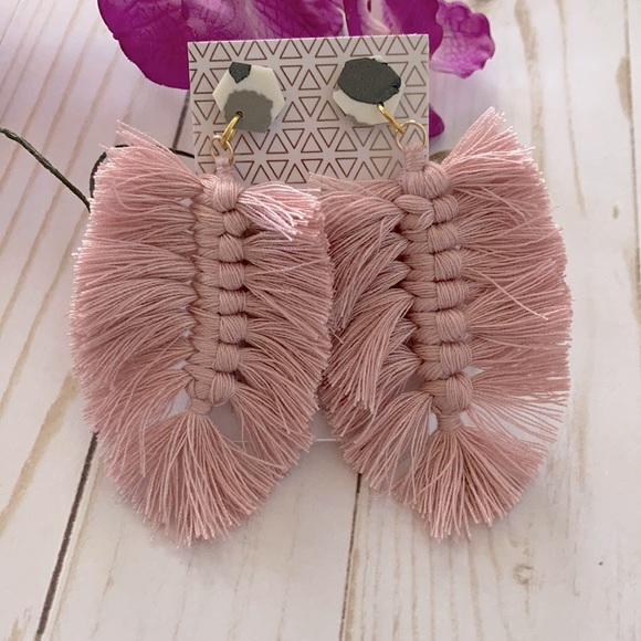 Jewelry - Blush/Pink Handmade Statement Dangle Earrings